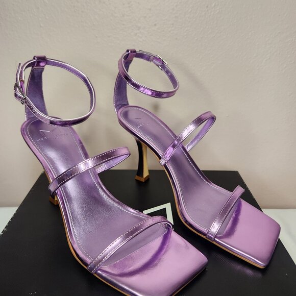 NEW Marc Fisher Dalida Purple Square Toe Sandal Heel Stiletto Size 7 - Picture 6 of 11